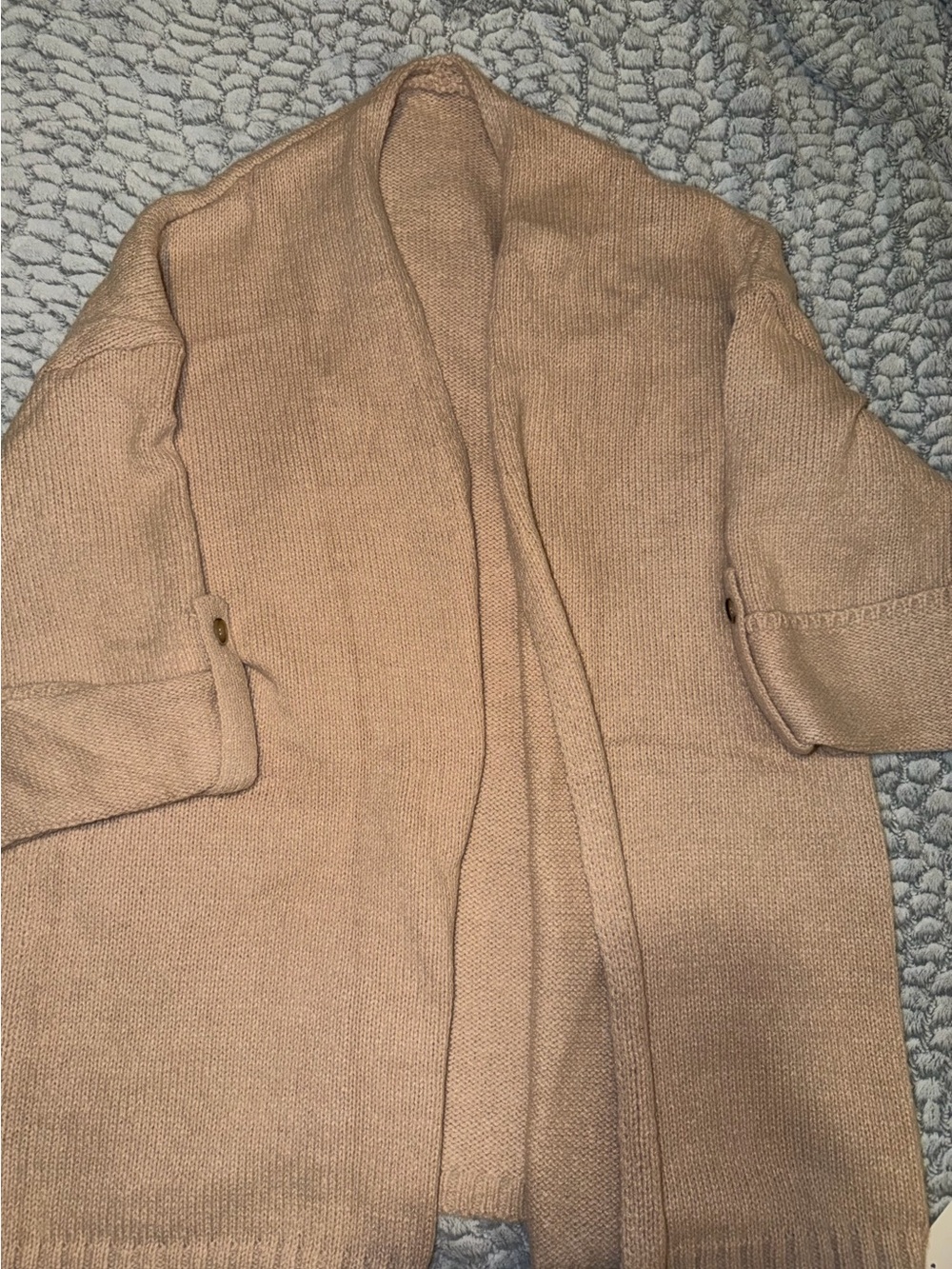 Cozy Open-Front Camel Cardigan